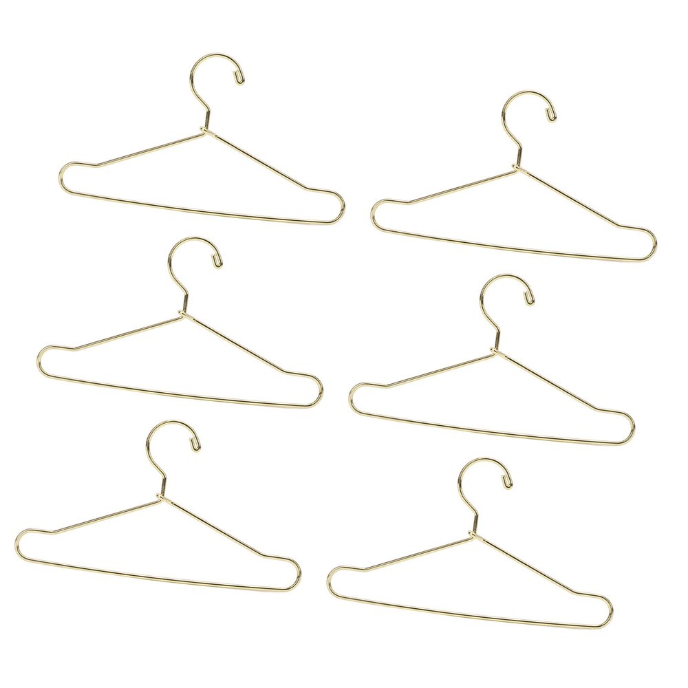 Sonew 10-Piece Stainless Steel Dollhouse Hangers, Outfit Holders, Rose Gold, 100 mm (Gold)