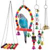 Kisangel Bird Cage Swing Set with Colorful Metal Design view 1