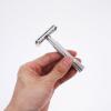Manual Beard Razor, Silver, Long Handle, Double-Sided view 4