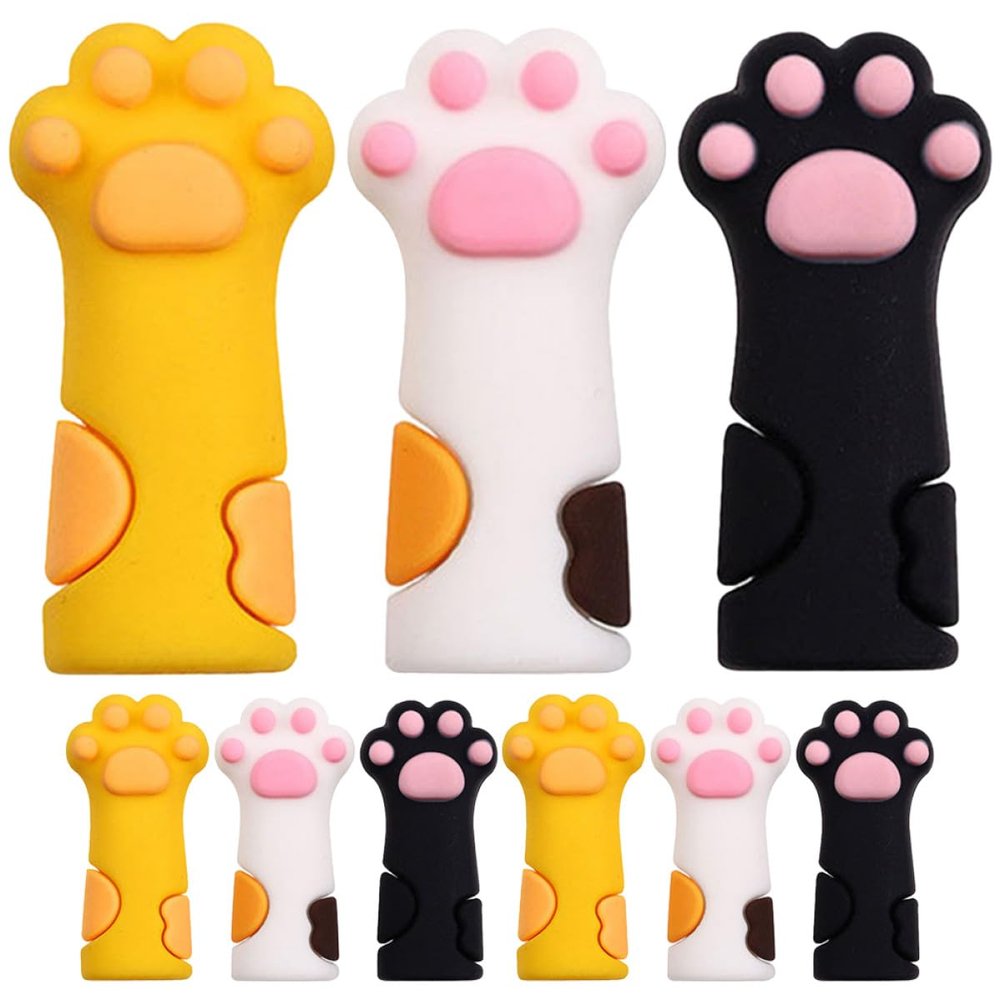 CHILDWEET Silicone Protective Caps for Cuticle Scissors, 9 Pieces, Non-Slip, Shock-Resistant, Cat Paw Design