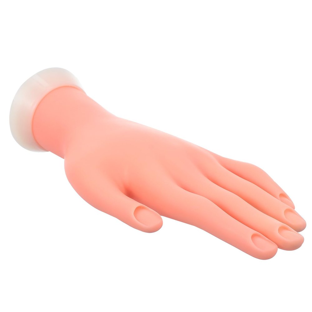 OFFIGAM Manicure Practice Tool, Flexible Silicone Hand with Movable Fingers for Nail Design and Nail Art