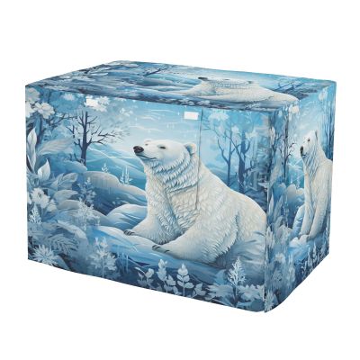 KAAVIYO White Polar Bear Print Waterproof Dog and Cat Crate Cover for Indoor and Outdoor Use