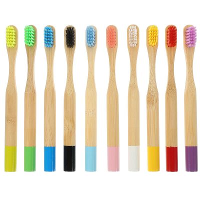 Luxshiny Bamboo Toothbrushes, 10 Pieces, with Soft Bristles and Non-Slip Handles