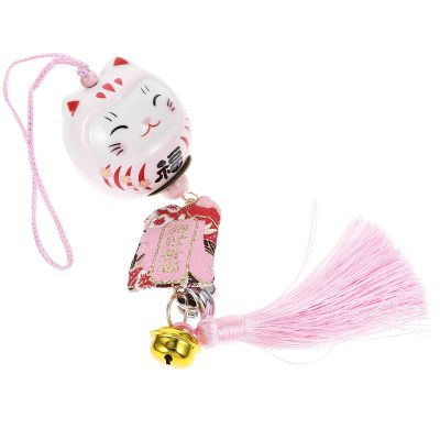 Japanese Cat Pendant in Pink