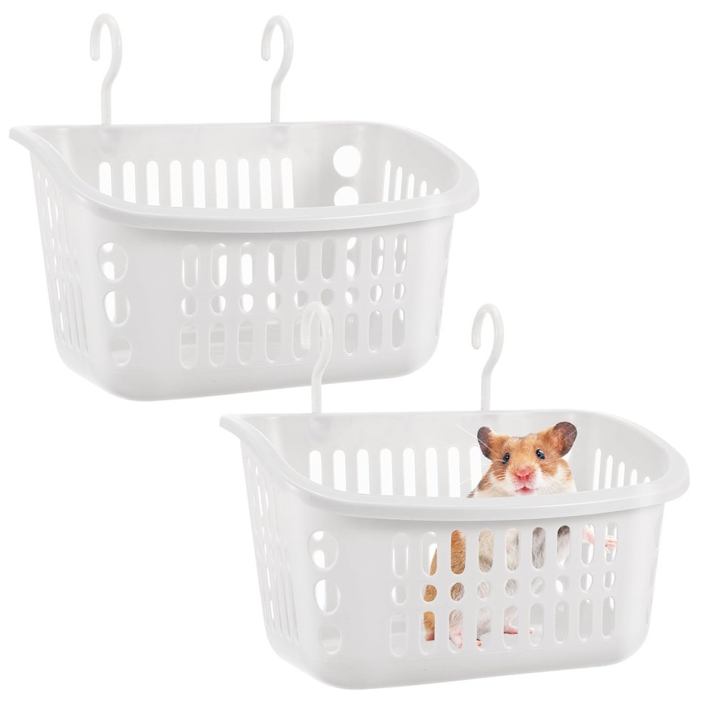 SOLUSTRE Hanging Baskets for Small Pets, 2 Pcs, PP, White, Breathable
