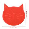 Cat-Shaped Feeding Mat, Non-Slip PVC, Red view 2
