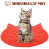 Cat-Shaped Feeding Mat, Non-Slip PVC, Red view 3