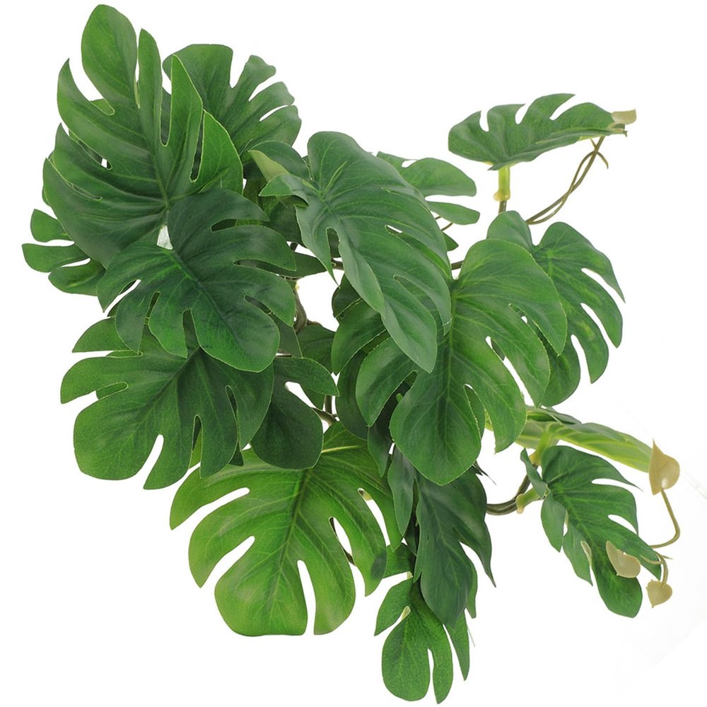 Hanging Plastic Reptile Plant, Green, for Terrariums and Enclosures