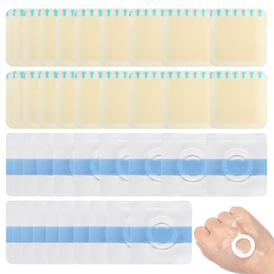 20 Pressure Sore Patches and 20 Hydrogel Patches, 5 x 5 cm Blister Patches, Easy to Use, Waterproof Protection