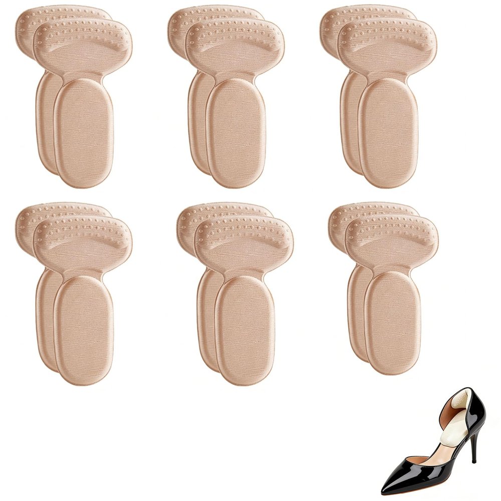 Anti-Slip Heel Liners, Soft Cushion Heel Protector Pads for Women and Men (Khaki)
