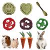 8-Piece Rabbit Toys, Natural Timothy Hay Sticks and Grass Cakes, Dental Chew Toys for Rabbits, Chinchillas, Guinea Pigs and Hamsters view 1