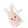 HOMOCONO 2-Pack Quick-Drying Coral Fleece Hair-Drying Towels with Bunny Ears, Absorbent Hair Turbans for Swimming and Spa Days, Pink view 2