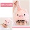 HOMOCONO 2-Pack Quick-Drying Coral Fleece Hair-Drying Towels with Bunny Ears, Absorbent Hair Turbans for Swimming and Spa Days, Pink view 3