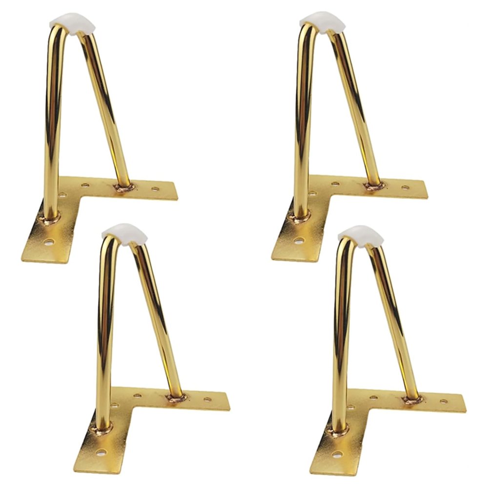 Metal Furniture Legs, 4-Piece Triangular Metal Legs, Multicolor (1040) cm (Gold, 15 cm)