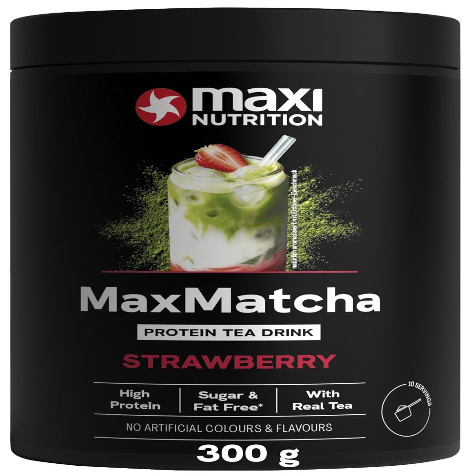 MaxiNutrition MaxMatcha Protein Powder, Strawberry, 300 g, 21 g Protein