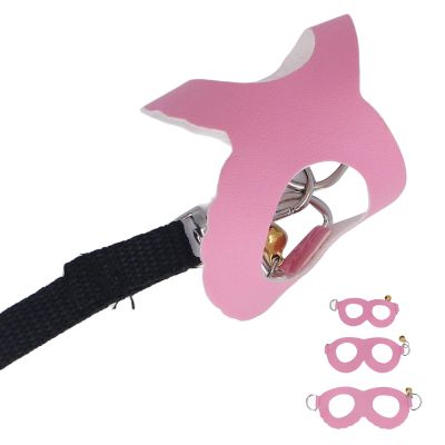 Blaihild Hamster Harness and Leash Set, Faux Leather, Adjustable Striped Vest for Small Animals, Perfect for Outdoor Adventures (PINK)
