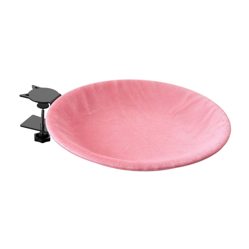 KiBcsLic Cat Bed with Clamp-On Perch, Space-Saving Sun Lounger and Hammock for Small, Medium, and Large Cats, Pink