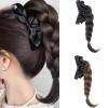 Braided Hair Extension with Bow and Claw Clip view 2