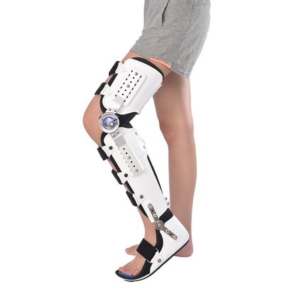 Hinged Knee Brace with Stabilizer Orthosis for the Entire Leg, Left
