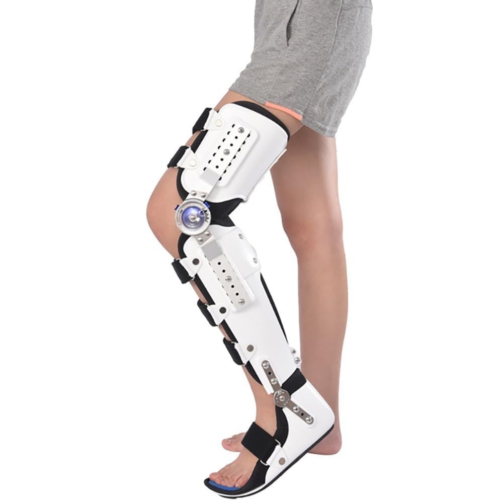 Hinged Knee Brace with Stabilizer Orthosis for the Entire Leg, Left