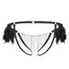 Men's Sexy Mesh G-String Thong with O-Ring, Open Crotch, Black I view 1