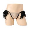 Men's Sexy Mesh G-String Thong with O-Ring, Open Crotch, Black I view 2