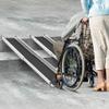 Portable Aluminum Wheelchair Ramps, 272 kg Capacity, 2-Piece Telescoping Ramps with Carry Bag, Silver, 7 ft view 2