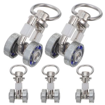 Metal Curtain Rollers for Curtain Tracks, 5 Pieces with 360° Swivel Hooks