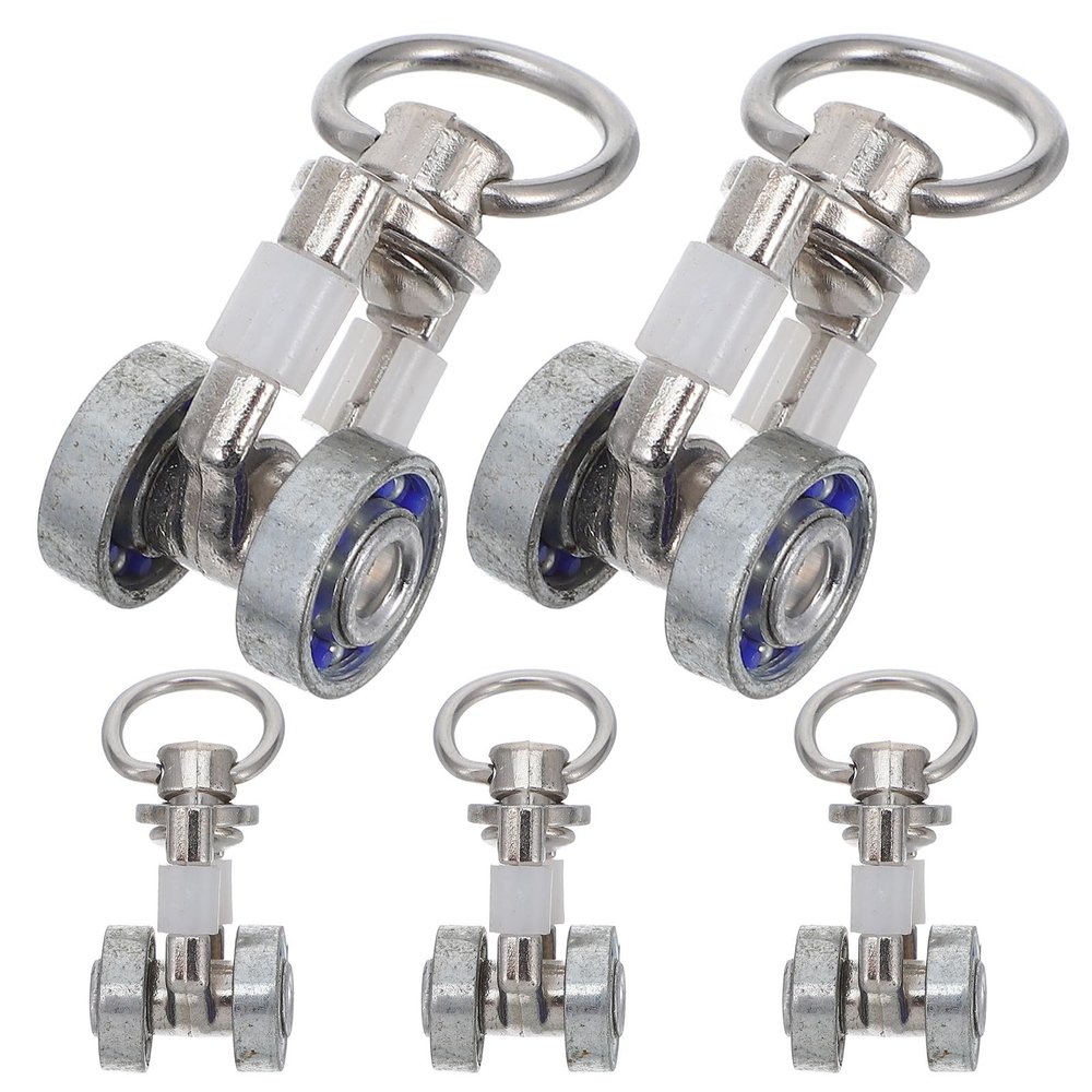 Metal Curtain Rollers for Curtain Tracks, 5 Pieces with 360° Swivel Hooks