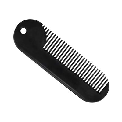 Portable Stainless Steel Beard Comb for Men, Black Zinc Alloy