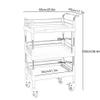 JKJZSALJ Mobile Transport Cart for Beauty Salons, 3-Tier Hotel Cart with Handle, Rolling Plastic Cleaning Cart for Restaurants, 75 kg Capacity, Pink, Size M view 2