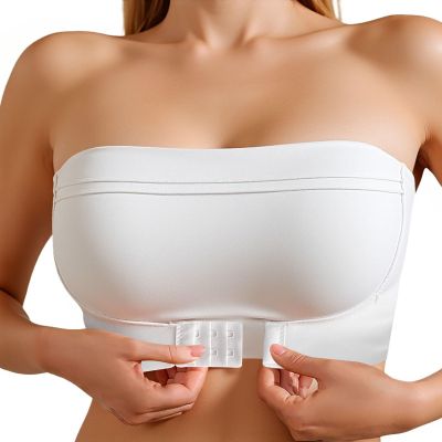 Women's Strapless Push-Up Bra, Seamless, Underwire-Free, Front Closure