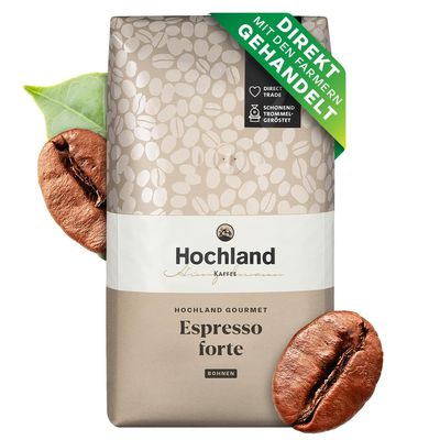 Hochland Gourmet Espresso Forte 1000 g Whole Beans – Bold & Aromatic
