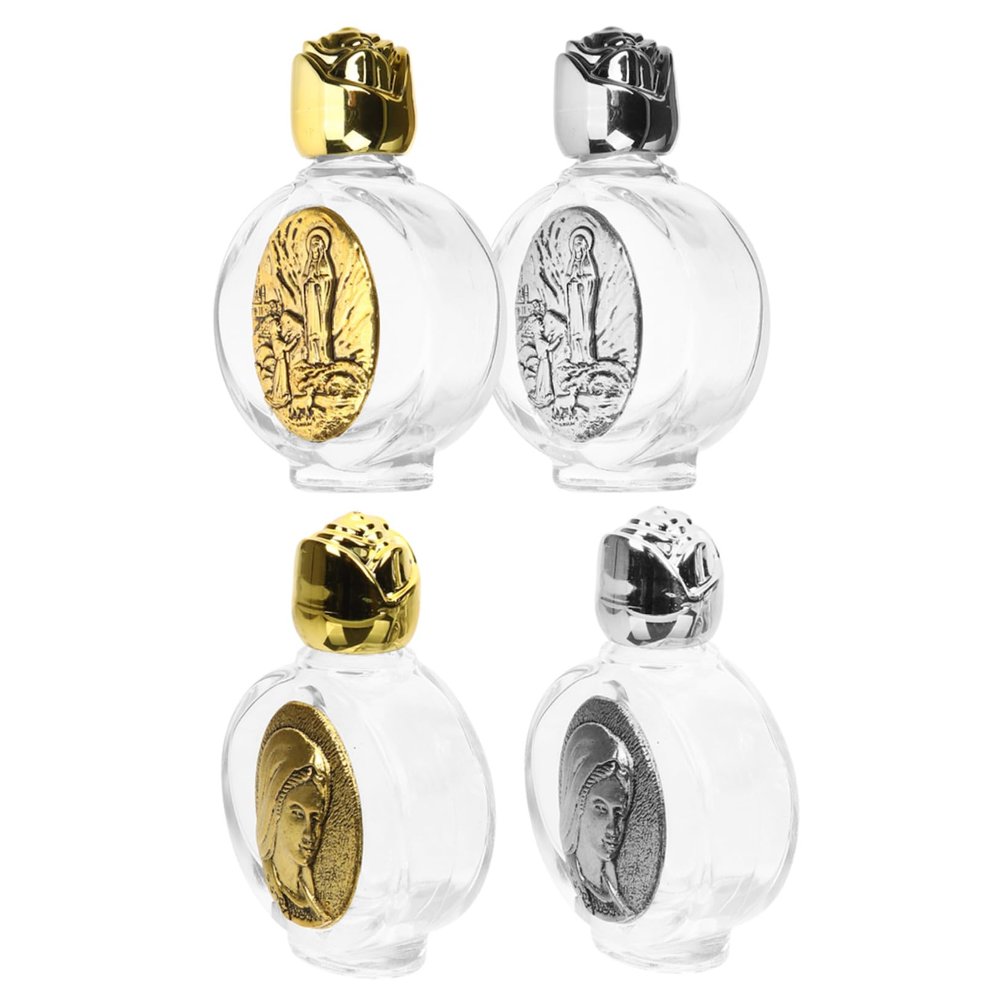 Decorative Glass Bottles, 4-Piece Set, for Holy Water and Perfume