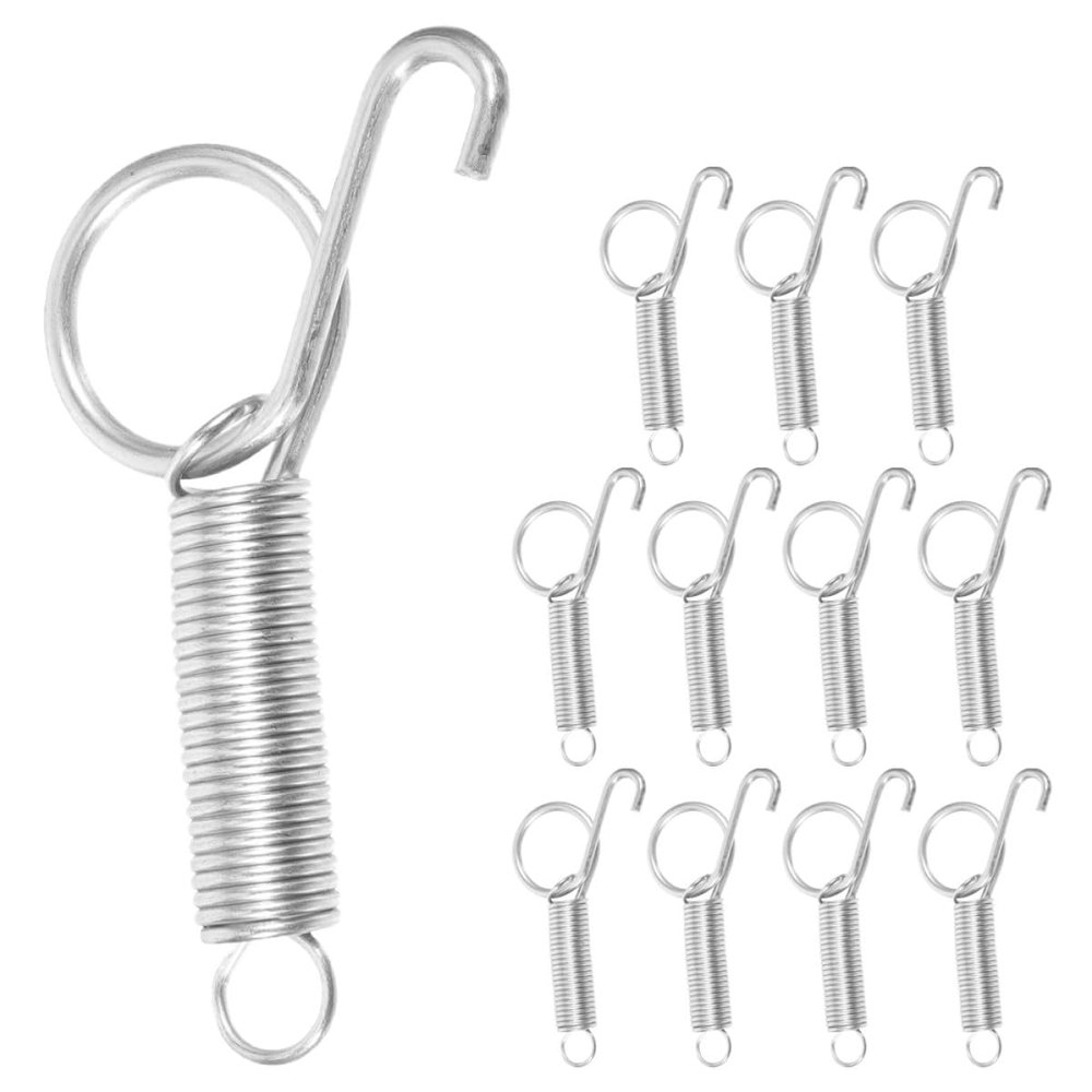 LALAFINA 12-Piece Stainless Steel Spring Hooks for Bird and Rabbit Cages