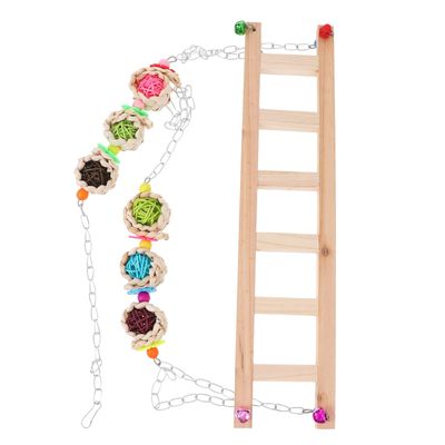 LIGHTAOTAO Climbing Set for Pets with Hanging Bridge and Ladder for Chickens and Small Animals, Outdoor Playground Accessory with Stand, Random Color