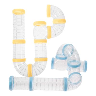IMIKEYA 2-Piece PP Hamster Tubes and Tunnels with Removable Design for Hamsters and Guinea Pigs