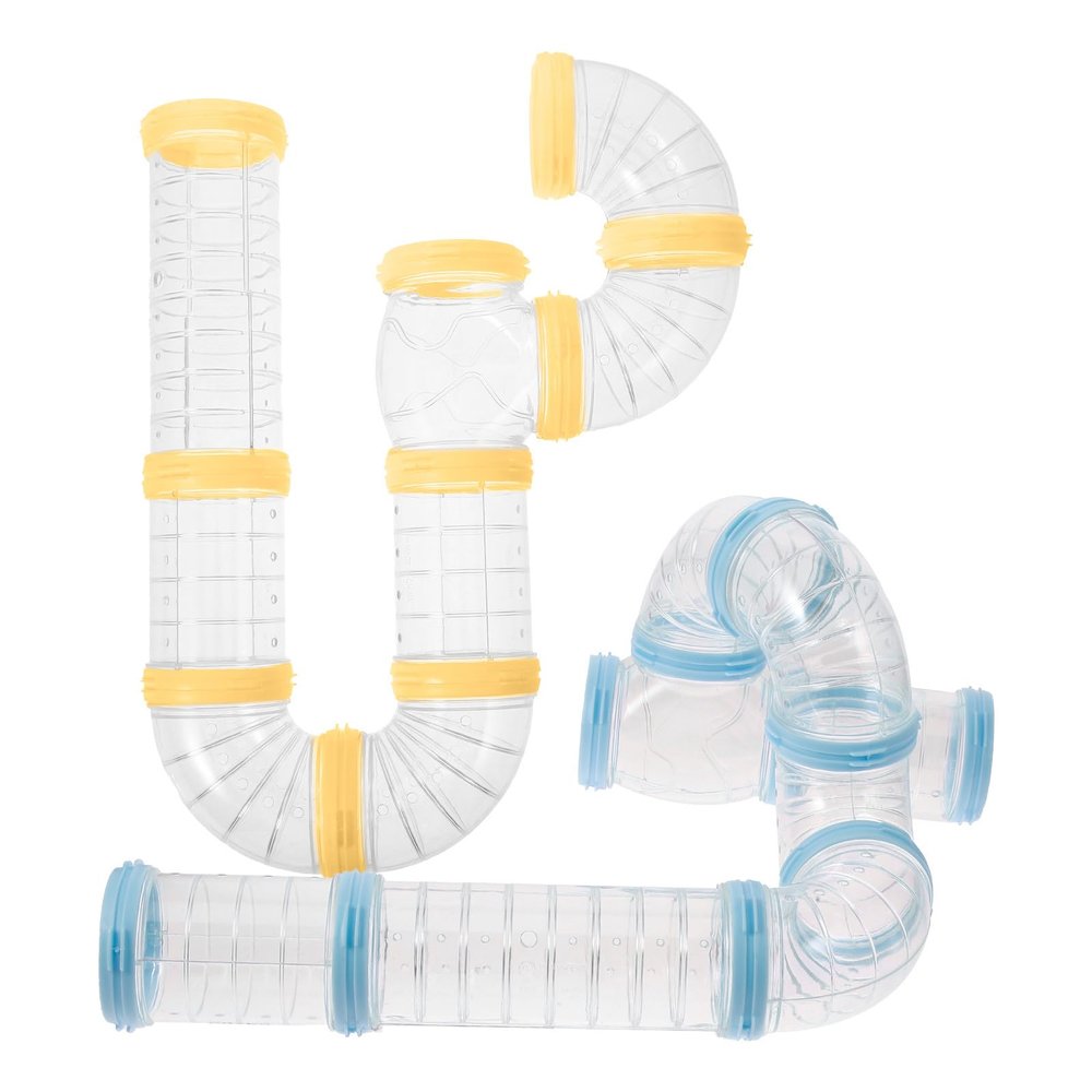 IMIKEYA 2-Piece PP Hamster Tubes and Tunnels with Removable Design for Hamsters and Guinea Pigs