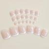 MouyouGlow 24-Piece Short Square Press-On Toenails, French White Tips with Nude Sheer Base view 4