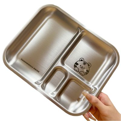 Stainless Steel Divided Meal Tray with Four Sections