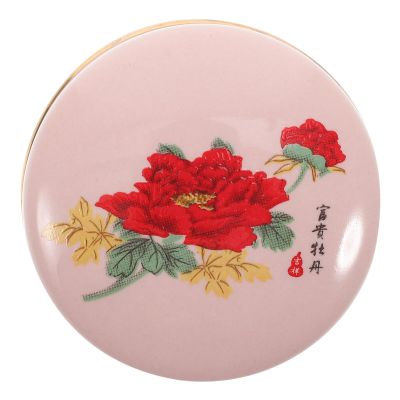 NESTINGHO Pink Round Ceramic Airtight Tea Canister for Loose Tea