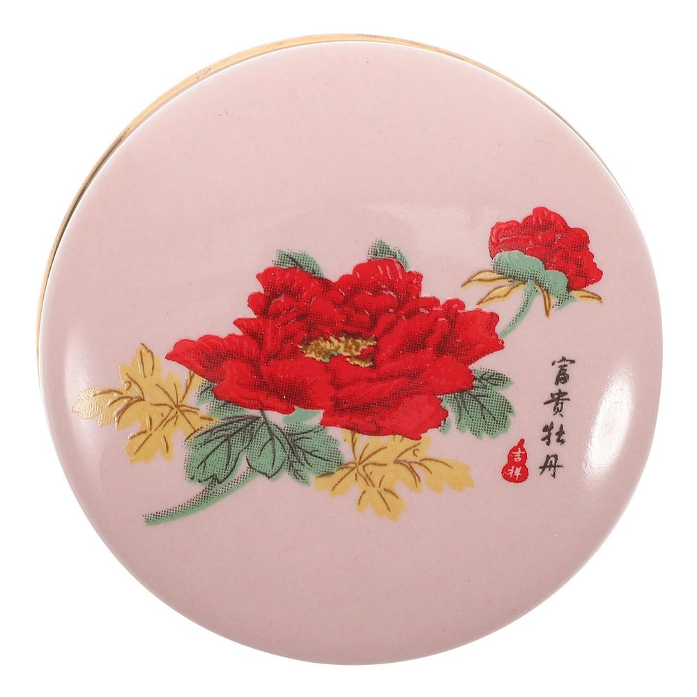 NESTINGHO Pink Round Ceramic Airtight Tea Canister for Loose Tea