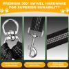 Double Dog Leash for 2 Dogs, 360° Tangle-Free, Adjustable, Black view 3