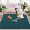 Baby Crawling Mat, 3 cm Thick Play Mat, Short-Pile Nursery Rug, Non-Slip Backing, 90 x 100 cm, Green view 2