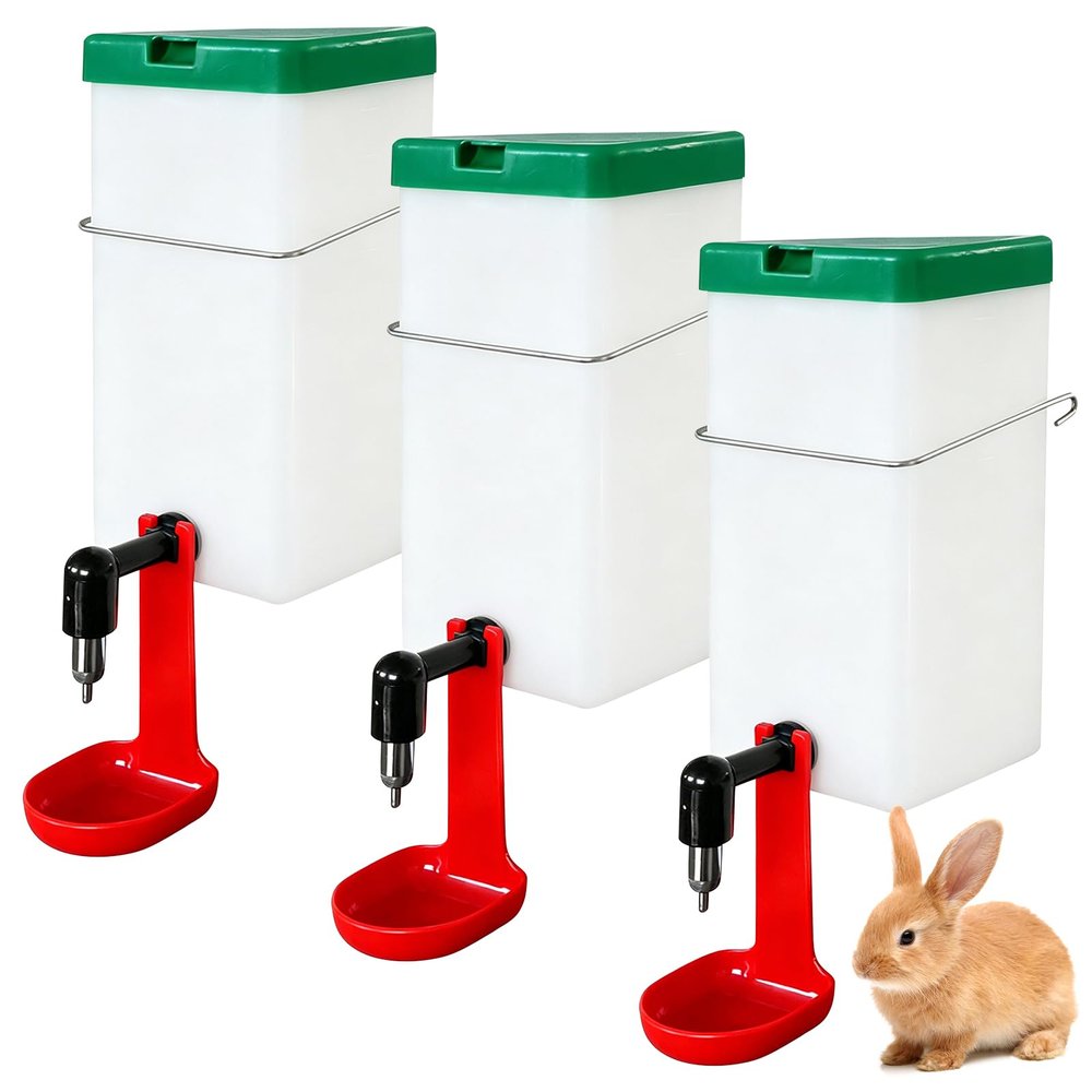 3-Pack 1 L Hanging Rabbit Water Bottles with Nipple