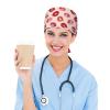 KWQDOZF Work Cap with Lip-Kiss Print (2), Tie-On Adjustable Turban with Sweatband for Women and Men view 2
