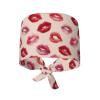 KWQDOZF Work Cap with Lip-Kiss Print (2), Tie-On Adjustable Turban with Sweatband for Women and Men view 4