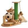 Wooden Interactive Vertical Cat Scratcher with Catnip Ball view 1