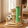 Wooden Interactive Vertical Cat Scratcher with Catnip Ball view 3