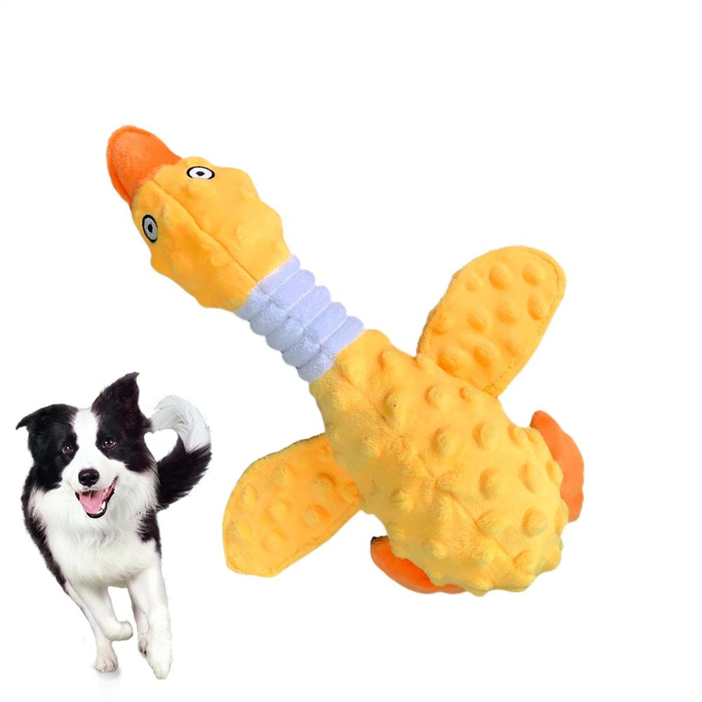 Durable Dog Chew Toy - Interactive Squeaky Bird Shape